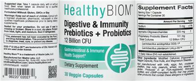 Digestive & Immunity Prebiotics + Probiotics label