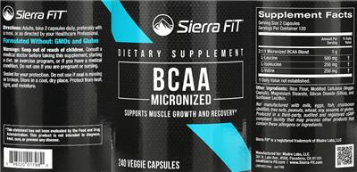 Micronized BCAA label