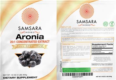 Aronia 20:1 Concentrated Extract label