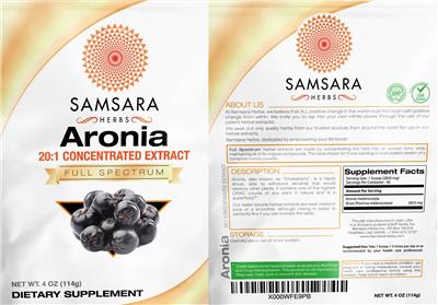 Aronia 20:1 Concentrated Extract label