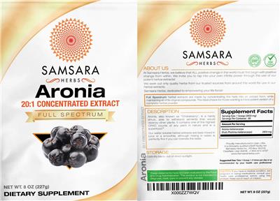 Aronia 20:1 Concentrated Extract label