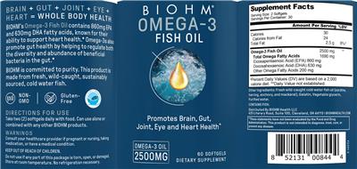 Omega-3 Fish Oil 2500 mg label
