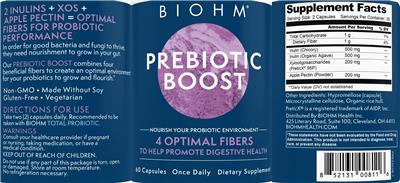 Prebiotic Boost label
