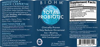Total Probiotic label