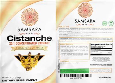 Cistanche 20:1 Concentrated Extract label
