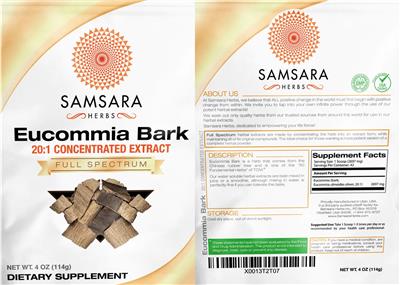 Eucommia Bark 20:1 Concentrated Extract label