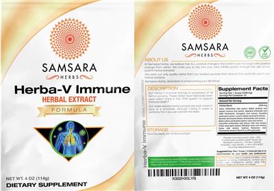 Herba-V Immune Herbal Extract label