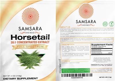 Horsetail 20:1 Concentrated Extract label