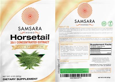 Horsetail 20:1 Concentrated Extract label