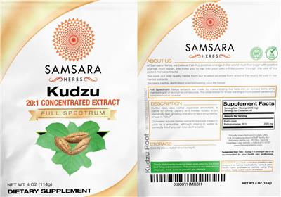 Kudzu 20:1 Concentrated Extract label