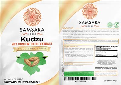 Kudzu 20:1 Concentrated Extract label