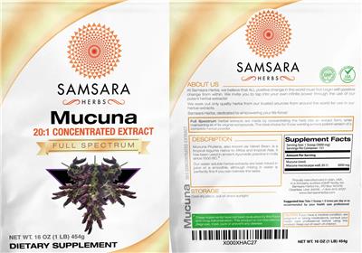 Mucuna 20:1 Concentrated Extract label