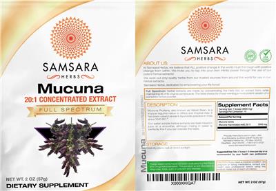 Mucuna 20:1 Concentrated Extract label