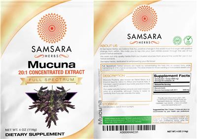 Mucuna 20:1 Concentrated Extract label