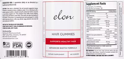 Hair Gummies Natural Cherry Flavor label