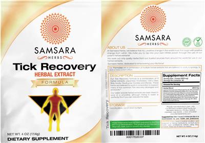 Tick Recovery Herbal Extract label