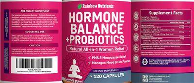 Hormone Balance + Probiotics label