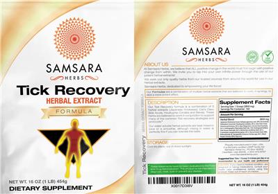 Tick Recovery Herbal Extract label