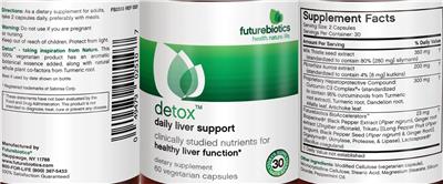 Detox Daily Liver Support label