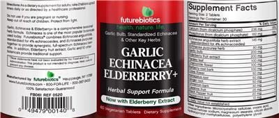 Garlic Echinacea Elderberry+ label