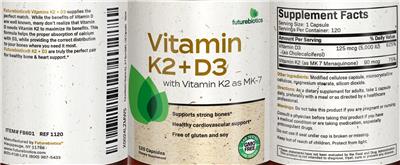 Vitamin K2 + D3 label