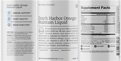 Dutch Harbor Omega Maintain Liquid label