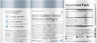 Dutch Harbor Omega Maintain Softgels label