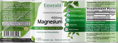 Magnesium 400 mg label