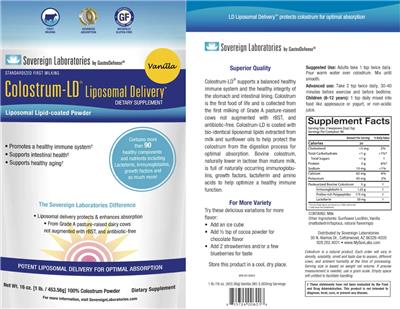 Colostrum-LD Vanilla label