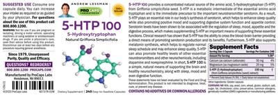 5-HTP 100 mg label