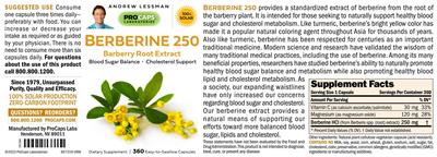 Berberine 250 label
