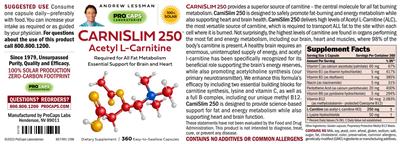 CarniSlim 250 label