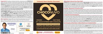 ChocoNuvo 91% Cacao Extreme Dark Chocolate label