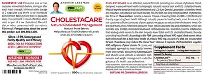 CholestaCare label