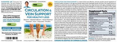 Circulation & Vein Support for Healthy Legs label