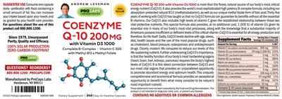 Coenzyme Q-10 200 mg With Vitamin D3 1000 label