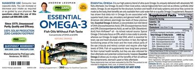 Essential Omega-3 Natural Orange label