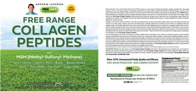 Free Range Collagen Peptides with MSM (Methyl-Sulfonyl-Methane) label