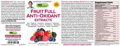 Fruit Full Anti-Oxidant Extracts Bulk Powder label