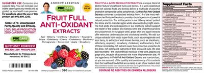Fruit Full Anti-Oxidant Extracts label