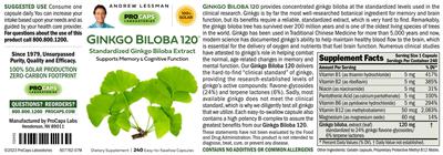 Ginkgo Biloba 120 label