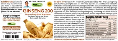 Ginseng 200 label