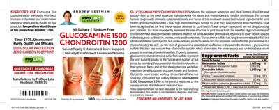 Glucosamine 1500 Chondroitin 1200 label