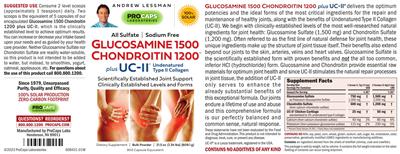 Glucosamine 1500 Chondroitin 1200 plus UC-II label