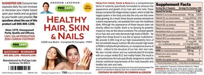 Healthy Hair, Skin & Nails label