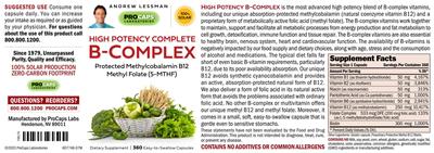 High Potency B-Complex label