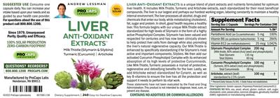Liver Anti-Oxidant Extracts label