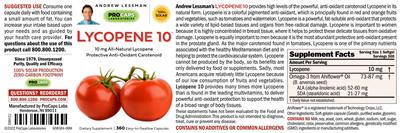 Lycopene 10 mg label