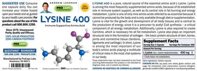 Lysine 400 label