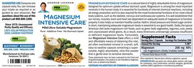 Magnesium Intensive Care label